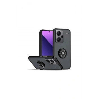 Redmi Note 13 Pro Plus Kılıf Montreal Yüzüklü Silikon Kapak - Siyah