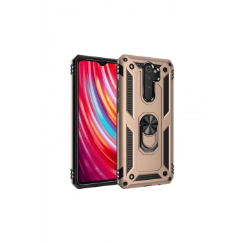 Redmi Note 8 Pro Kılıf Sofya Yüzüklü Silikon Kapak - Gold