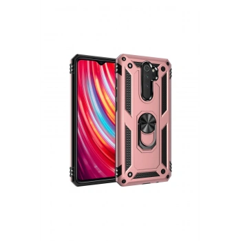 Redmi Note 8 Pro Kılıf Sofya Yüzüklü Silikon Kapak - Rose