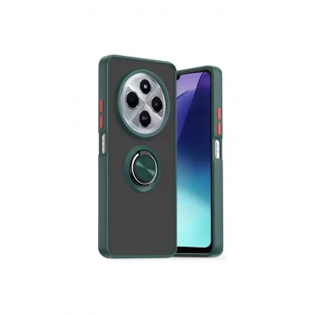 Redmi 14c Kılıf Montreal Yüzüklü Silikon Kapak - Yeşil