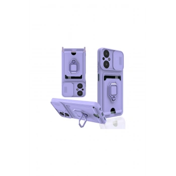 Poco M5 Kılıf Zuma Kartvizitli Yüzüklü Silikon - Lila