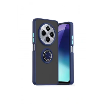 Redmi 14c Kılıf Montreal Yüzüklü Silikon Kapak - Lacivert