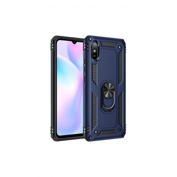 Redmi 9a Kılıf Sofya Yüzüklü Silikon Kapak - Lacivert