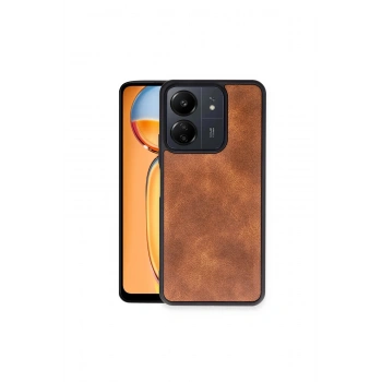 Redmi 13c Kılıf Aras Deri Kapak - Taba
