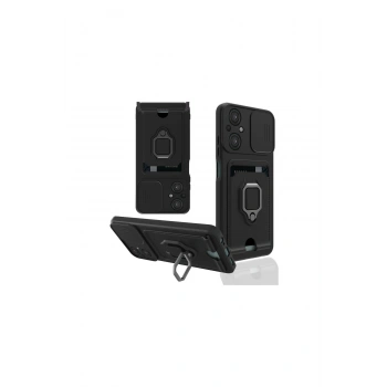 Poco M5 Kılıf Zuma Kartvizitli Yüzüklü Silikon - Siyah