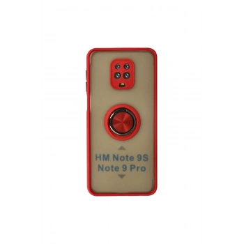 Redmi Note 9 Pro Kılıf Montreal Yüzüklü Silikon Kapak - Kırmızı