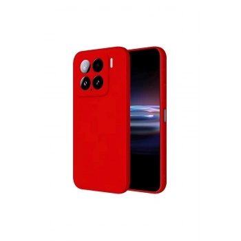 Mi 15 Pro Kılıf Nano İçi Kadife Silikon - Kırmızı