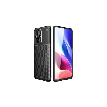 Poco M5 Kılıf Auto Focus Karbon Kapak - Siyah