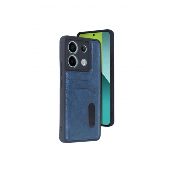 Redmi Note 13 Pro 4g Kılıf Sara Kartvizitli Deri Kılıf - Lacivert