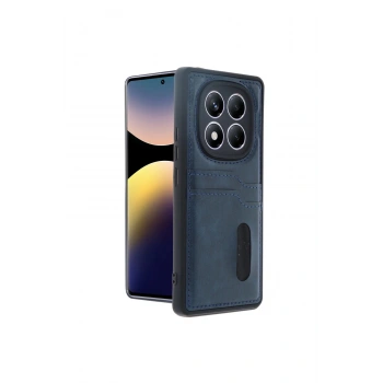 Redmi Note 14 Pro 5g Kılıf Sara Kartvizitli Deri Kılıf - Lacivert