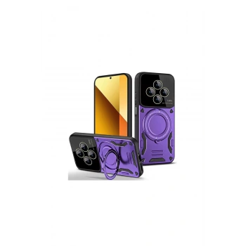 Redmi 14c Kılıf Joy Lens Standlı Kapak - Mor