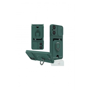 Poco M5 Kılıf Zuma Kartvizitli Yüzüklü Silikon - Yeşil