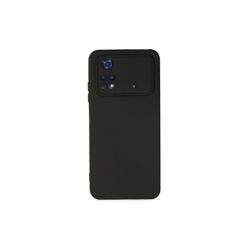 Poco M4 Pro 4g Kılıf Nano İçi Kadife Silikon - Siyah