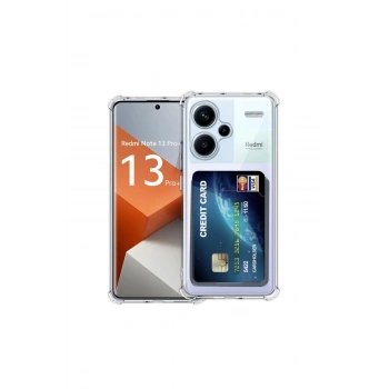 Redmi Note 13 Pro Plus Kılıf Kart Şeffaf Silikon - Şeffaf