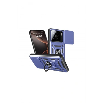 Mi 15 Kılıf Pars Lens Yüzüklü Silikon - Lacivert