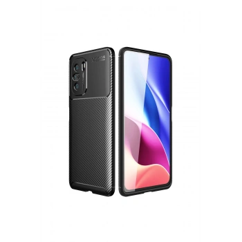 Poco F3 Kılıf Auto Focus Karbon Kapak - Siyah