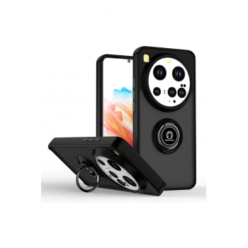 Mi 15 Ultra Kılıf Montreal Yüzüklü Silikon Kapak - Siyah