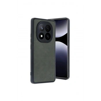 Redmi Note 14 Pro 5g Kılıf Aras Deri Kapak - Koyu Yeşil