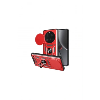 Mi 15 Ultra Kılıf Pars Lens Yüzüklü Silikon - Kırmızı
