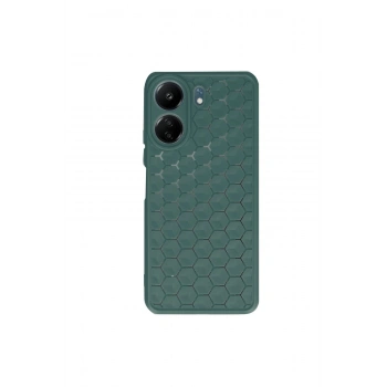 Redmi 13c Kılıf Petek Silikon Kapak - Koyu Yeşil
