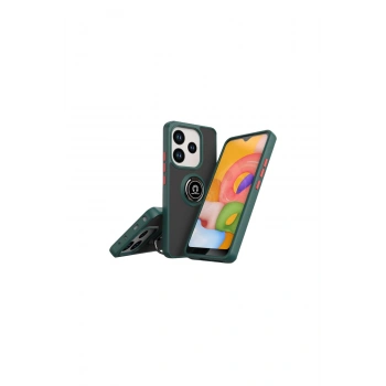 Redmi Note 14 4g Montreal Yüzüklü Silikon Kapak - Yeşil