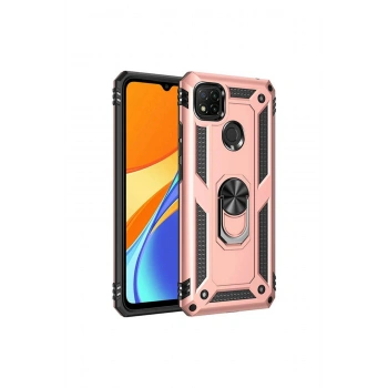 Redmi 9c Kılıf Sofya Yüzüklü Silikon Kapak - Rose
