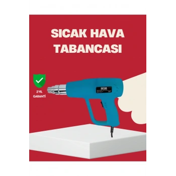 2 Kademeli Güçlü Sıcak Hava Tabancası 380° – 500° Isı Ayarı