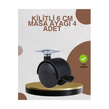 Kilitli Mobilya Ayağı 6 cm 4’lü Set Zemin Korumalı