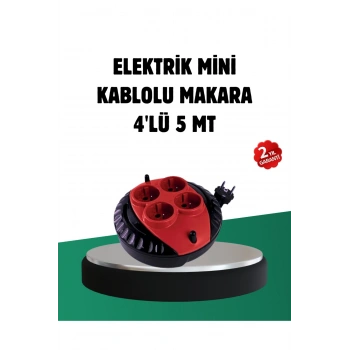 Türkiye Üretimi 5 Metre 4 Prizli Kablolu Makara