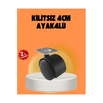 Kilitsiz 4 cm Tekerlek Ayak 4’lü Set Sessiz ve Dayanıklı