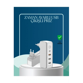 30W Type C Şarj Cihazı Zamanlayıcılı Çok Portlu Tasarım