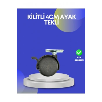 Dolap ve Raflar İçin 4 cm Kilitli Tekerlek Tekli