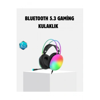 Kablosuz Gaming Kulaklık RGB Aydınlatmalı Bluetooth 5.3 Uzun Pil Ömürlü