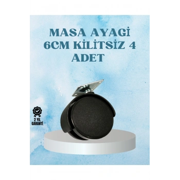 Kilitsiz Mobilya Tekerleği 6 cm 4 Adet Dayanıklı Tasarım
