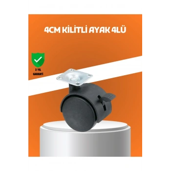 Kilitli Mini Tekerlek Ayak 4 cm 4’lü Set