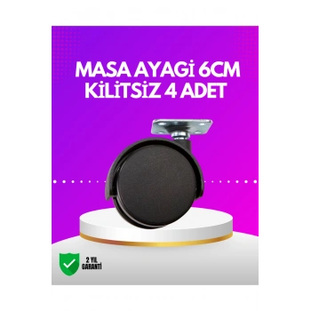 Masa ve Koltuk İçin Kilitsiz Tekerlek Seti 6 cm