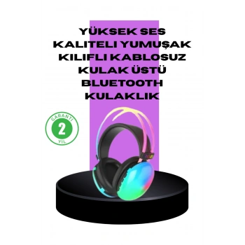 RGB Aydınlatmalı Kablosuz Bluetooth Oyuncu Kulaklığı