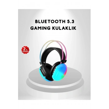 RGB Işıklı Kablosuz Kulaklık Bluetooth 5.3 800mAh Ergonomik IPX4 Dayanıklı