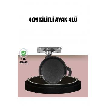 Kilitli 4 cm Tekerlek Ayak 4’lü Set Zemin Koruyucu