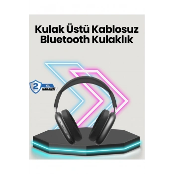 Bluetooth V5.0 Kablosuz Kulak Üstü Kulaklık | Katlanabilir, Mikro USB Girişli