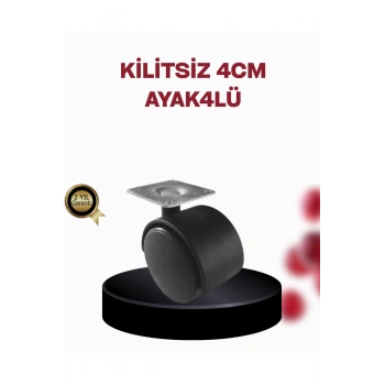 4 cm Döner Ayak Kilitsiz 4 Adet Mobilya ve Sehpa Ayağı