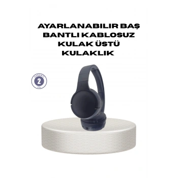 Bluetooth 5.0 Siyah Kablosuz Kulaklık 18 Saat Batarya Katlanabilir Tasarım