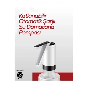 Uzun Şarj Süreli Su Pompası | Tek Tuşla Başlat/Durdur | Cam Damacana Uyumlu | Enerji Tasarruflu 4W G