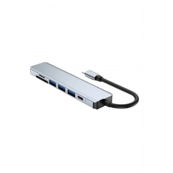 8 Portlu Macbook Çevirici Type C Hub SD TF USB Çoğaltıcı Ethernet
