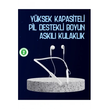 USB Şarjlı Uzun Ömürlü Boyun Askılı Bluetooth Kulaklık