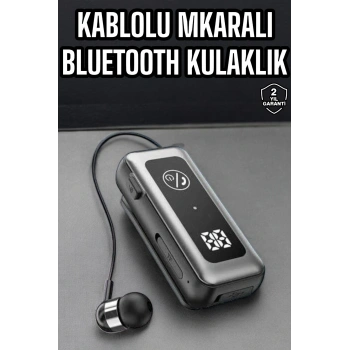 Kablolu Bluetooth Kulaklık Kulak İçi Stereo Mikrofonlu Dijital Göstergeli