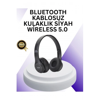 Bluetooth 5.0 Kablosuz Kulak Üstü Kulaklık | Stereo Ses ve Katlanabilir Tasarım