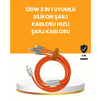 Çoklu Cihaz Dostu 120 W Hızlı Şarj Kablosu – Tek Kablo ile Her Cihaz Elinizin Altında
