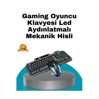 Mekanik Oyuncu Seti – LED Işıklandırma ve Ergonomik Mouse