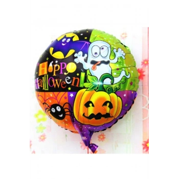Halloween Örümcekli Kabaklı Folyo Balon 18 inç (5324)